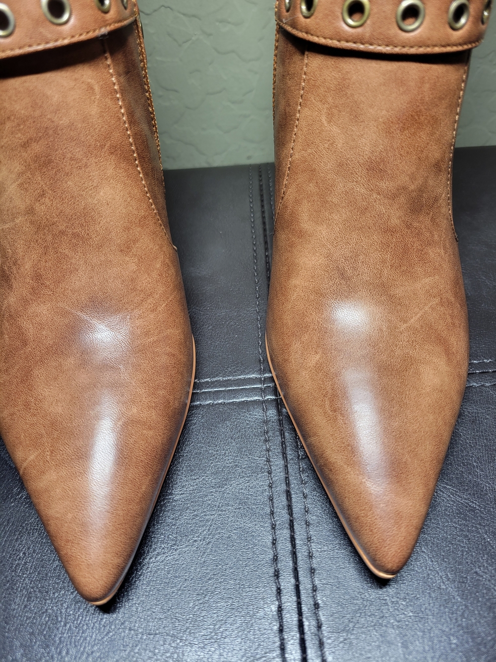 JANSEVEN Brown Embroidered Knee-High Western Stiletto Boots -WM Size 7 - Picture 4 of 16